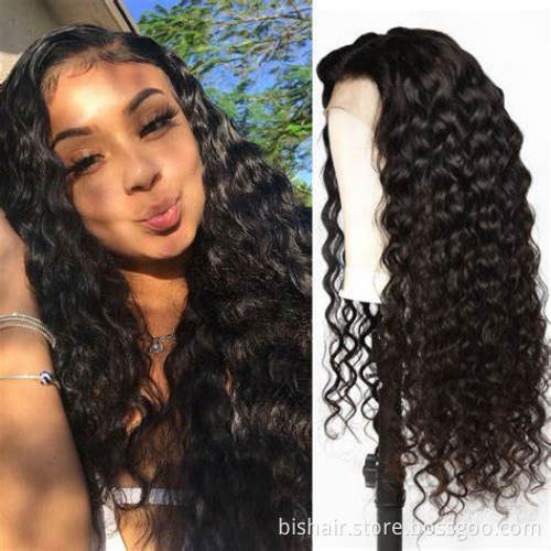BIS loose deep wave front wig 13x4 human hair wigs front transparent lace deep curly closure human hair wigs for black woman